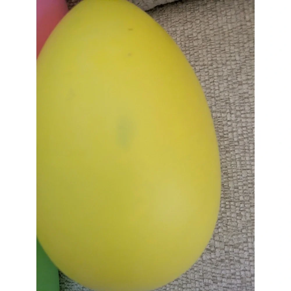 Jumbo Plastic Easter Eggs Set of 4 Pink Yellow Green 7.5‎ Inch Large Decor